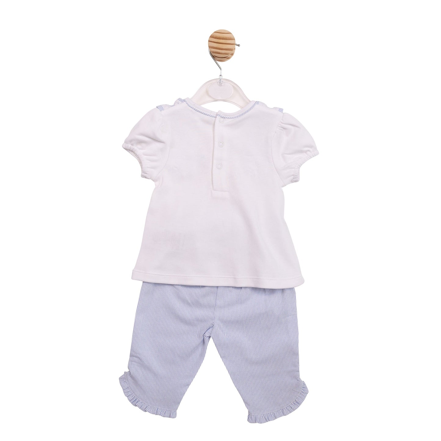 White and Blue Pinstripe T-Shirt and Trouser