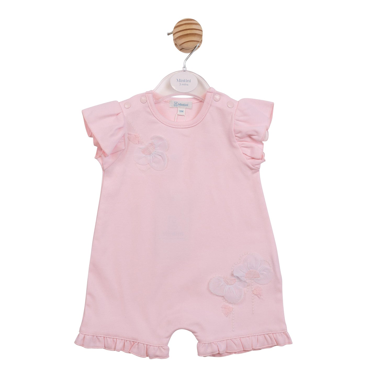 Pink Applique Flower Romper