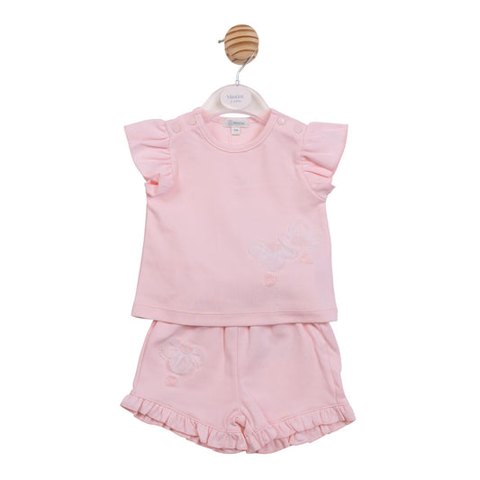 Pink Applique Flower Top and Short