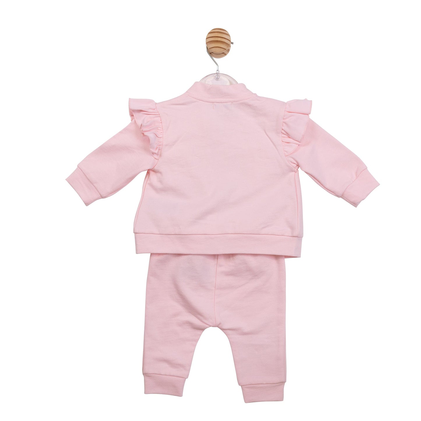 Pink Applique Flower 3pc Tracksuit