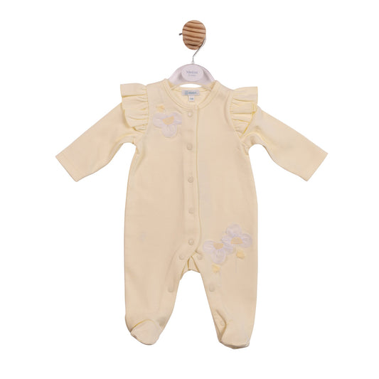 Yellow Applique Flower Babygrow
