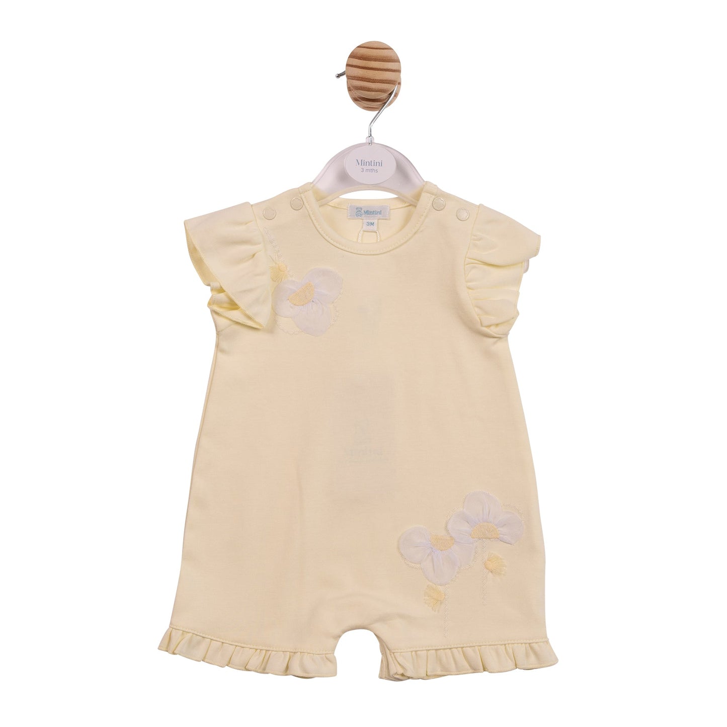 Yellow Applique Flower Romper