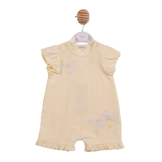 Yellow Applique Flower Romper