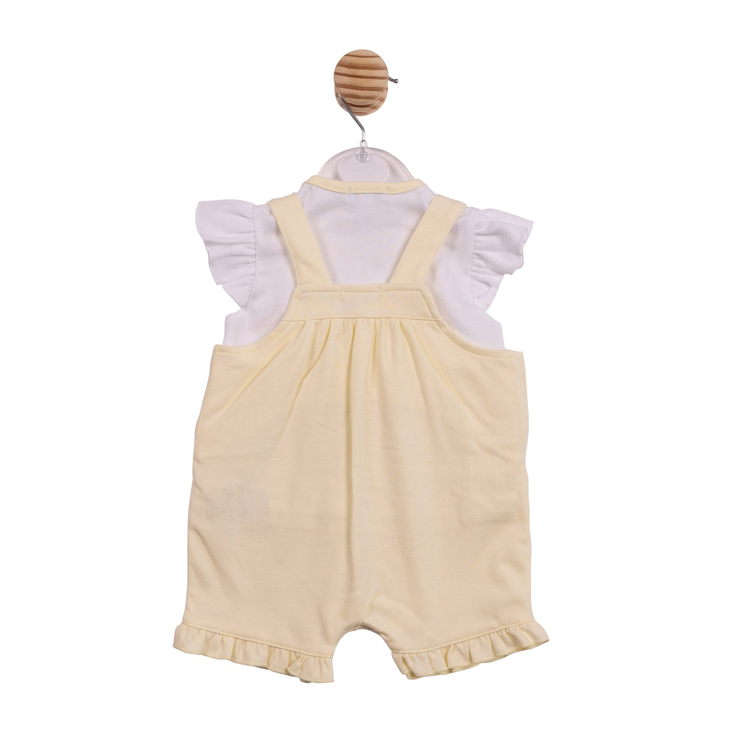 Yellow Applique Flower Short Dungaree