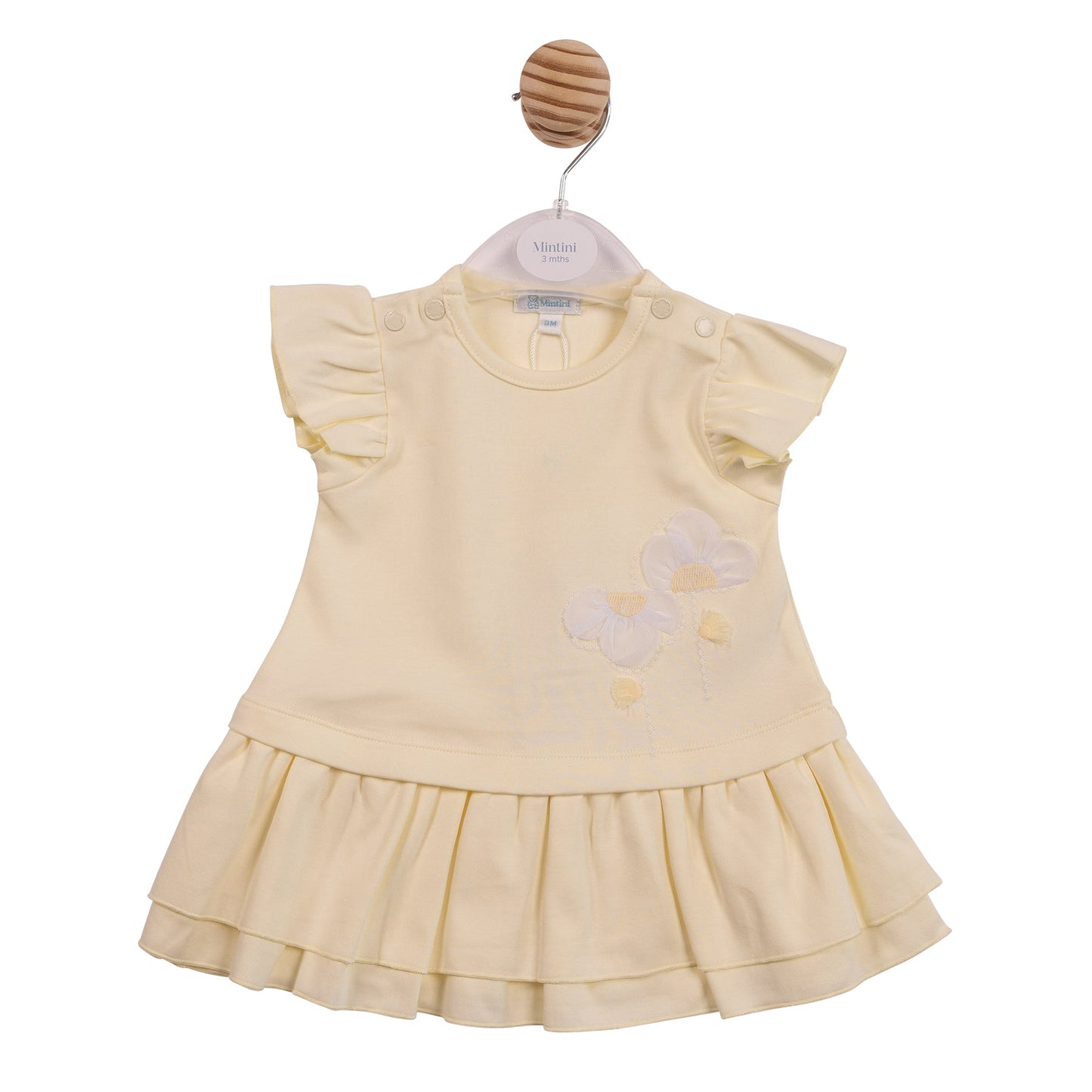 Yellow Applique Flower Dress