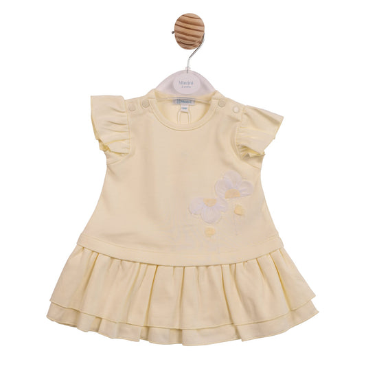 Yellow Applique Flower Dress
