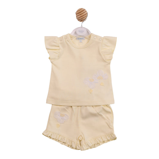 Yellow Applique Flower Top and Short