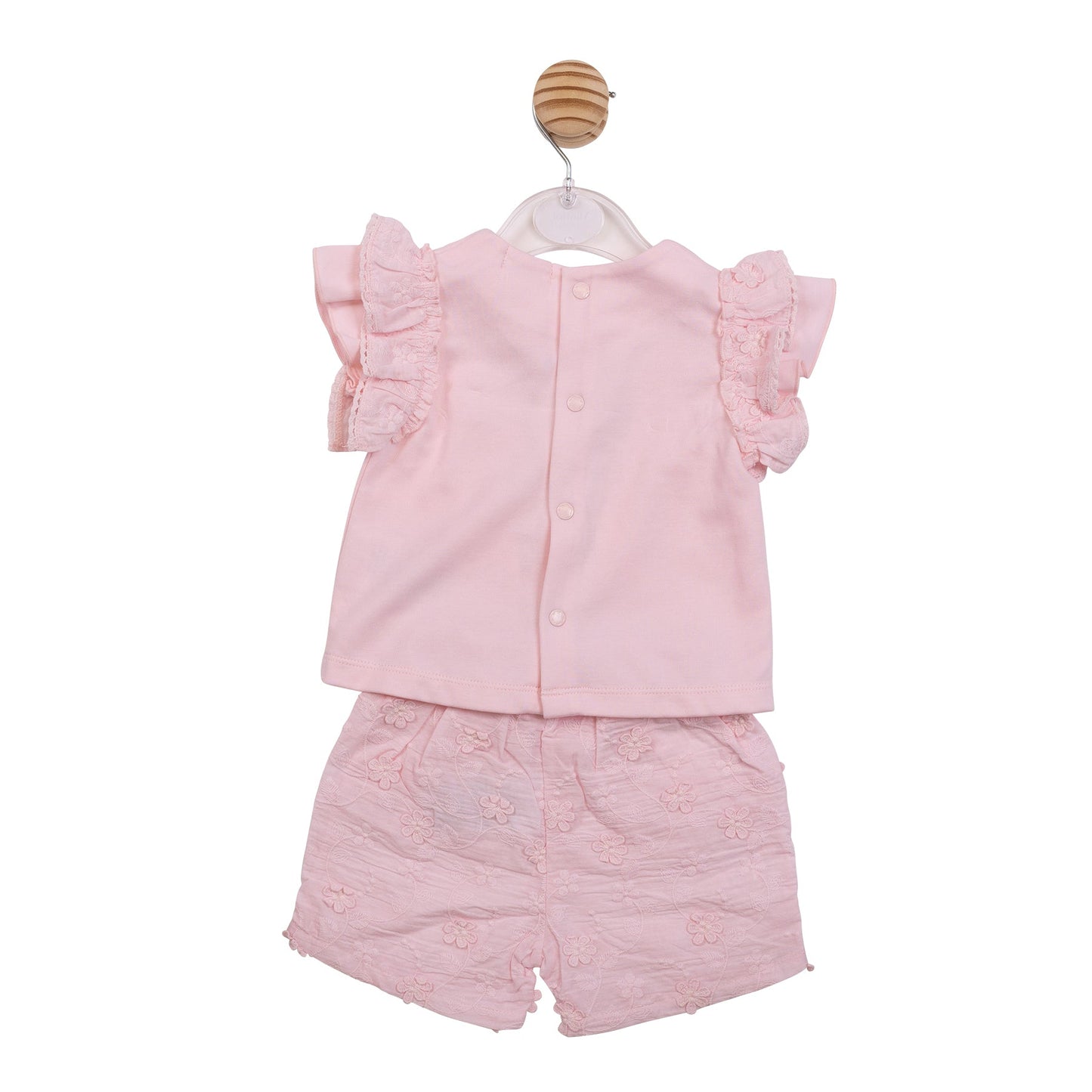 Pink Embroidery Flower Top and Short