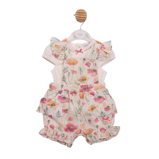 Floral Broderie Short Dungaree