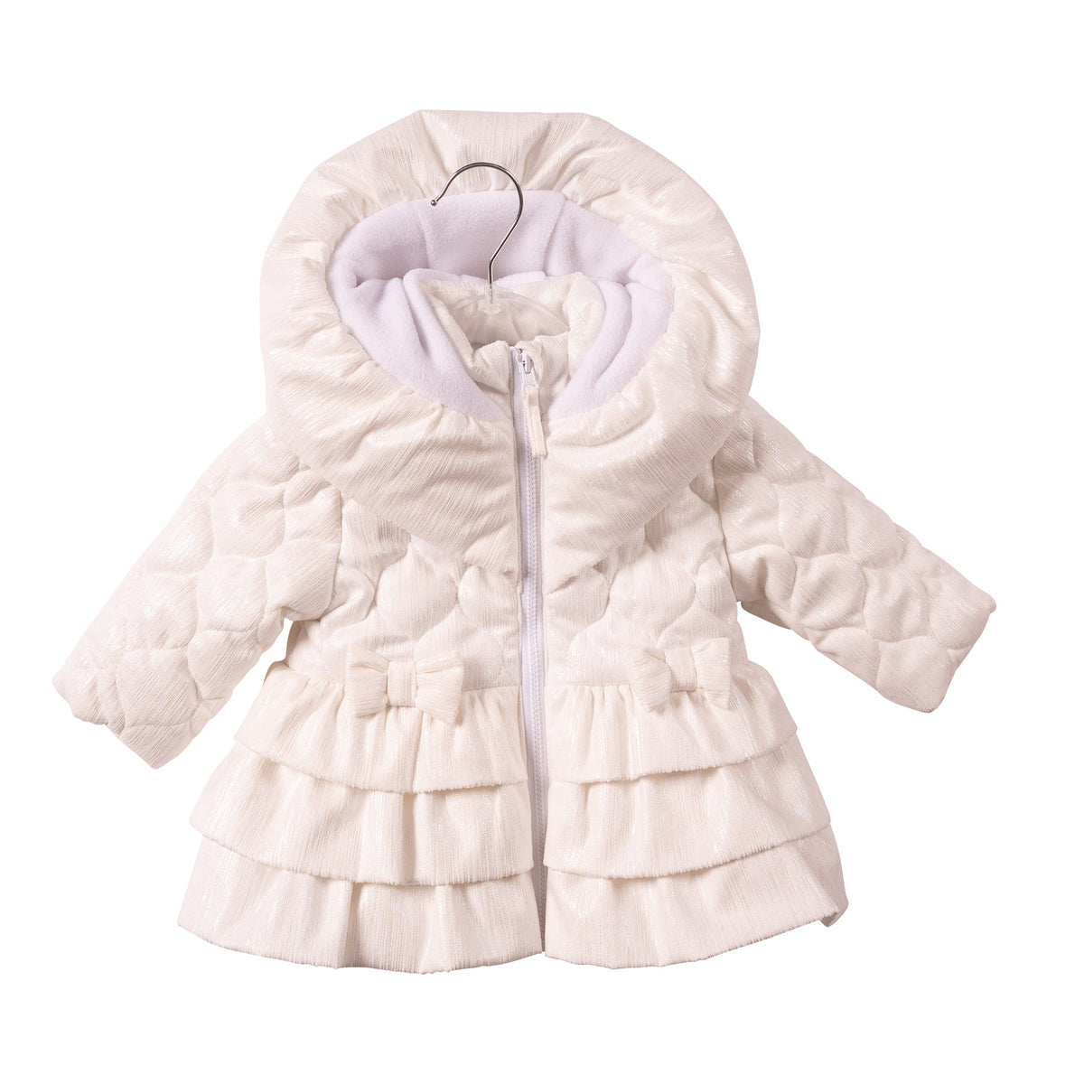 MB7286A - Coat - White - Irredescent Frill
