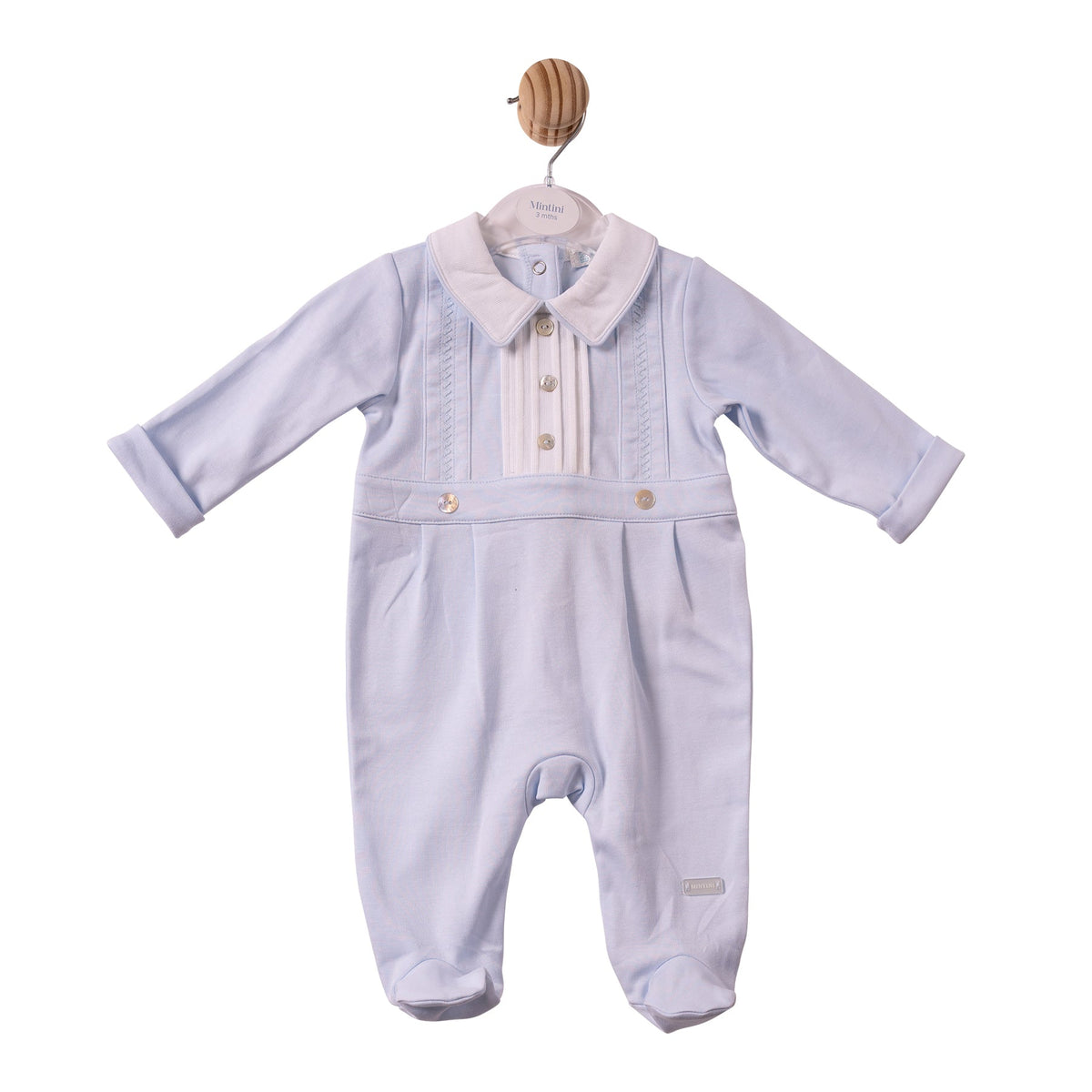 Blue Interlock Babygrow - MB7296
