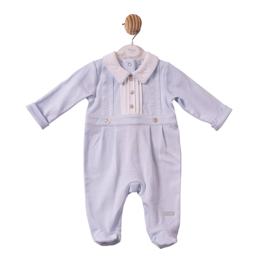 Blue Interlock Babygrow - MB7296
