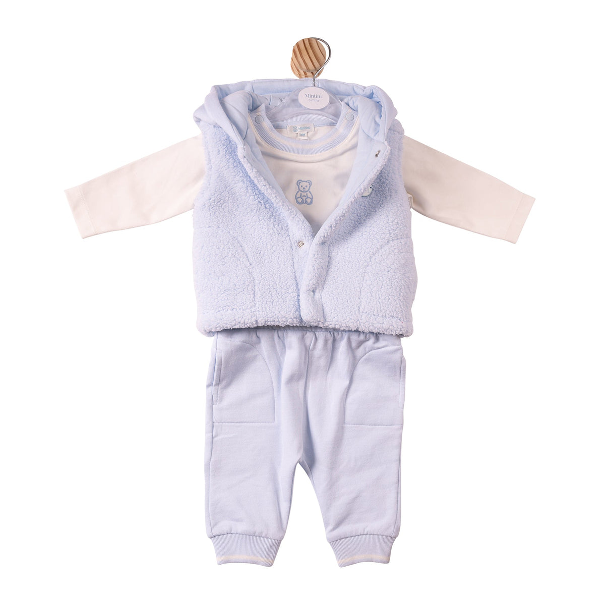 Blue Mintini Bear Top, Pant & Gilet - MB7305