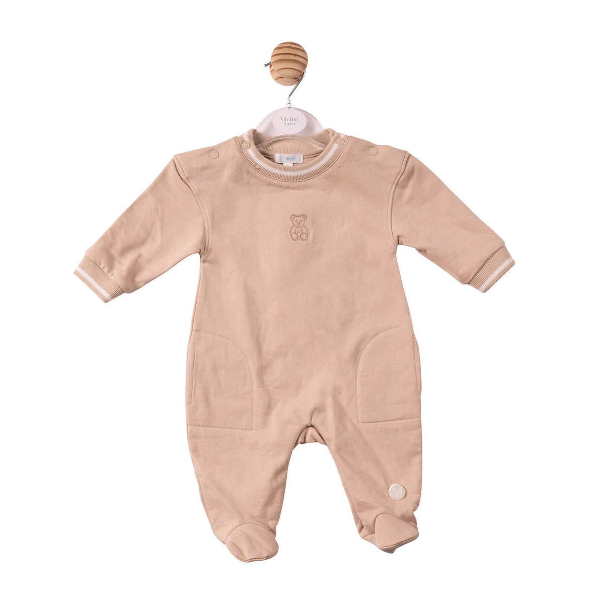 Beige Mintini Bear Babygrow - MB7306