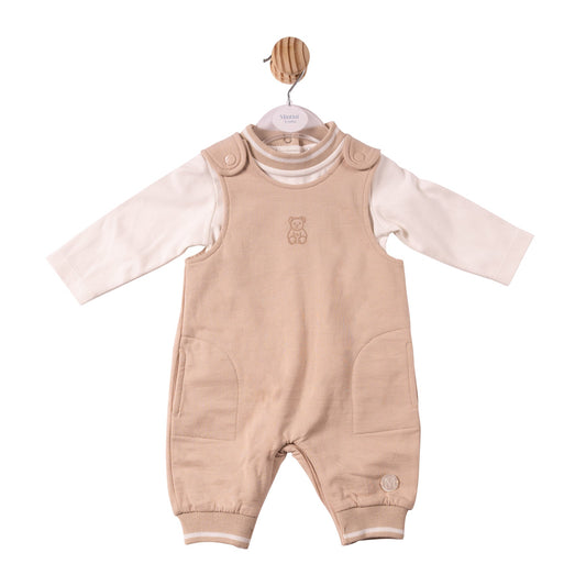 Beige Mintini Bear Top & Dungaree - MB7308