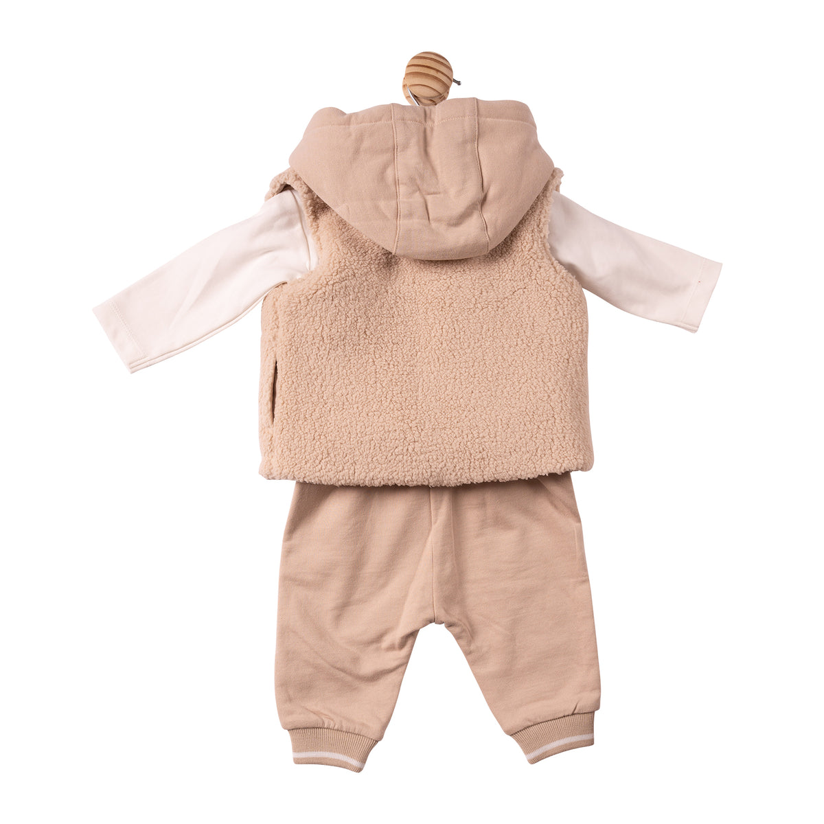Beige Mintini Bear Top, Pant & Gilet - MB7310