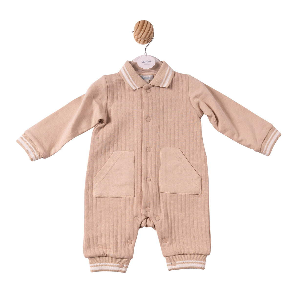 Beige French Terry Romper - MB7335