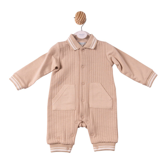 Beige French Terry Romper - MB7335