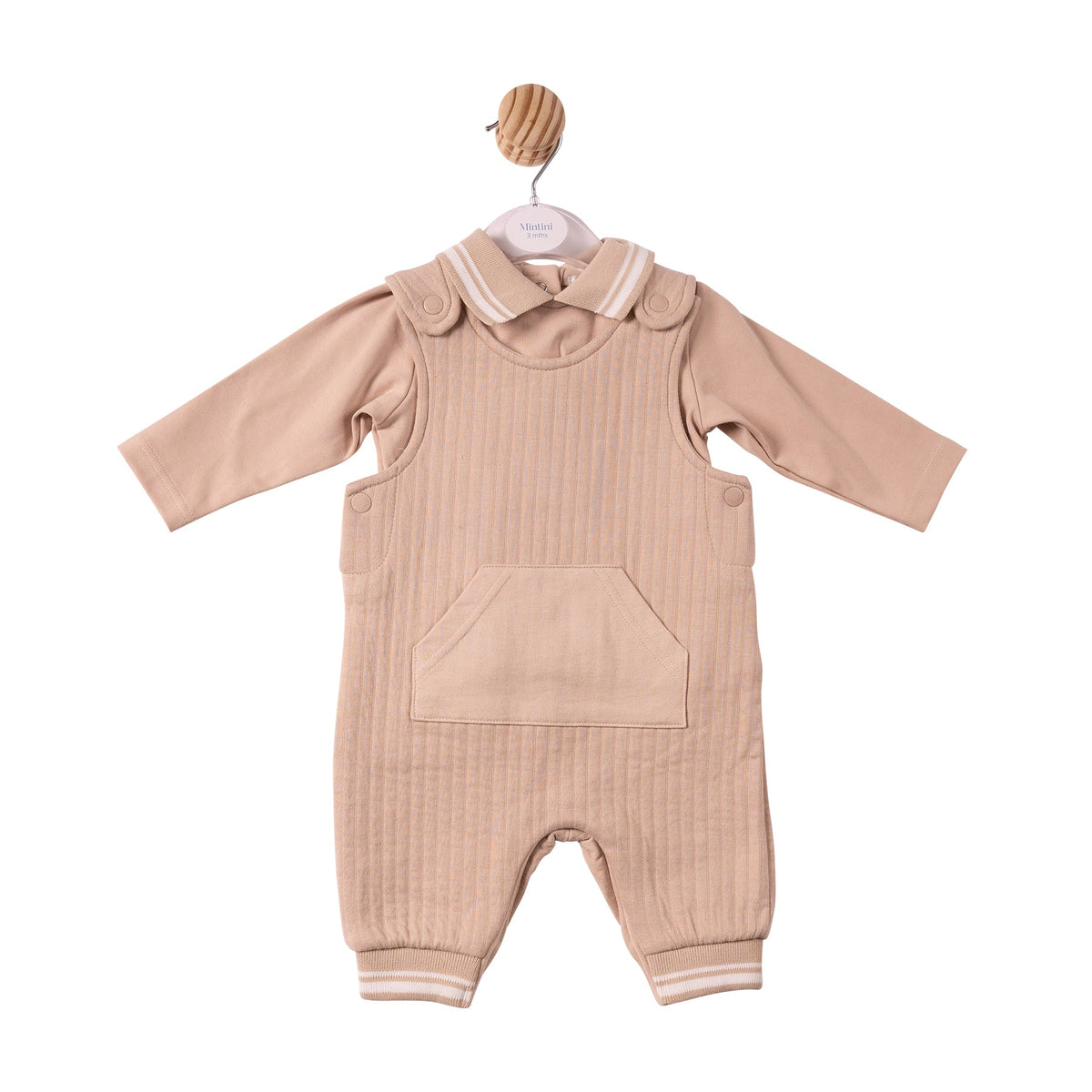 Beige French Terry Top & Dungaree - MB7336