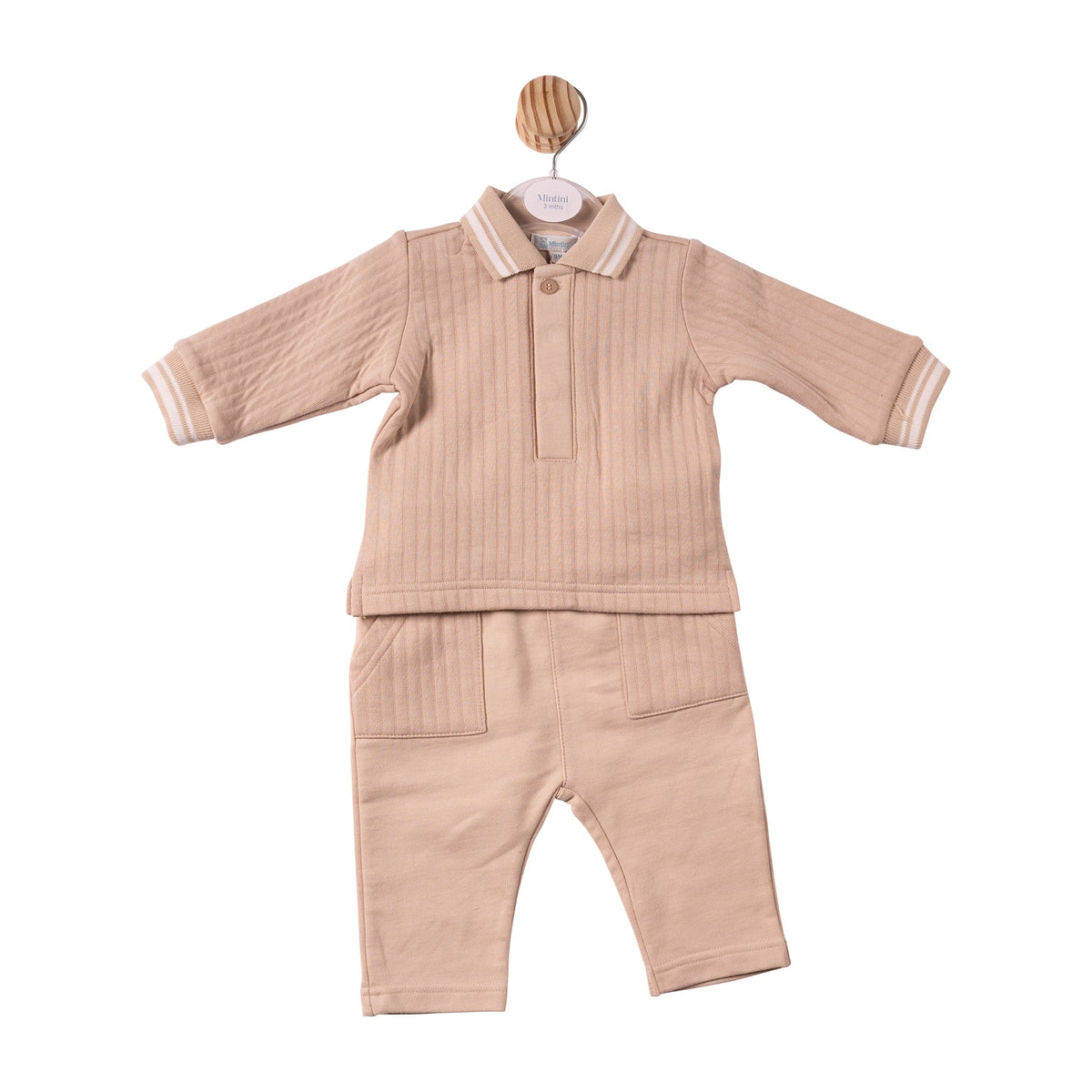Beige French Terry Polo & Trouser - MB7338