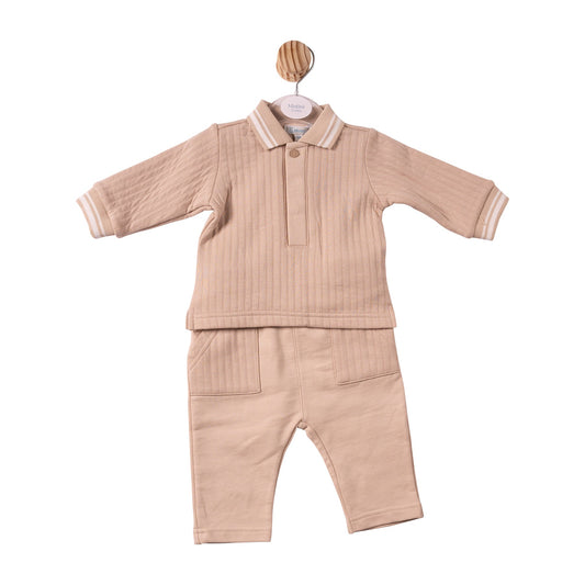 Beige French Terry Polo & Trouser - MB7338