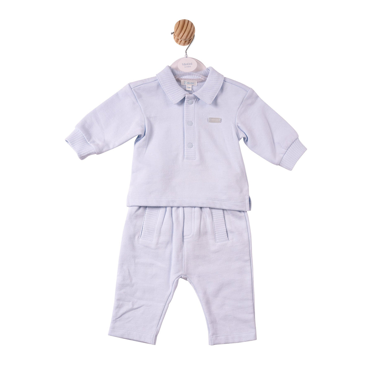 Blue Brushed Polo & Trouser - MB7359