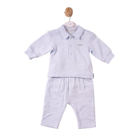 Blue Brushed Polo & Trouser - MB7359