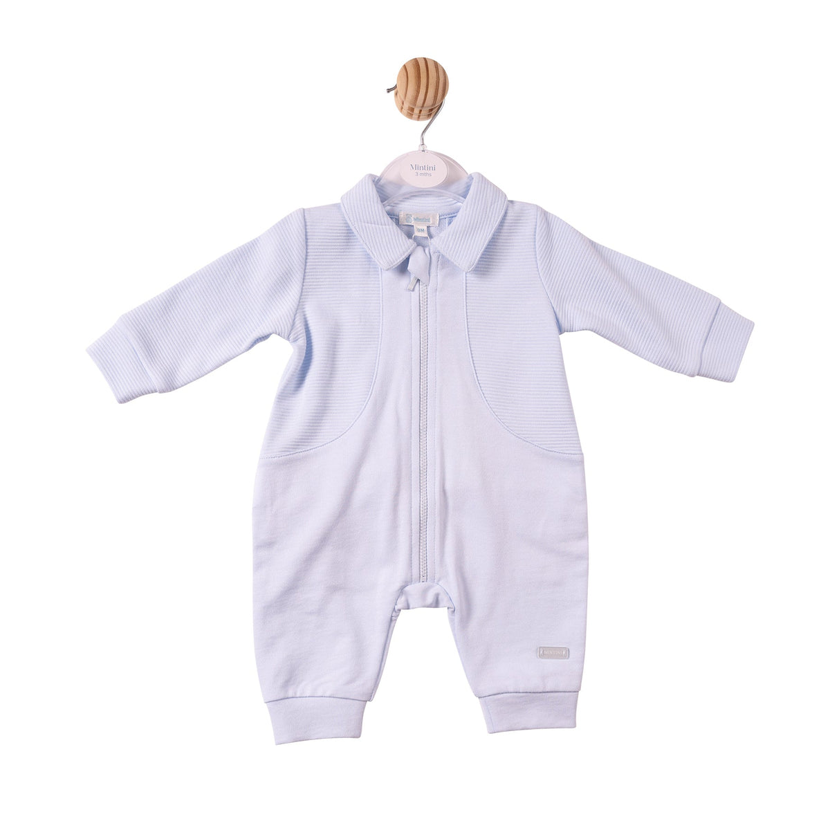 Blue Ribbed Jersey Romper - MB7367