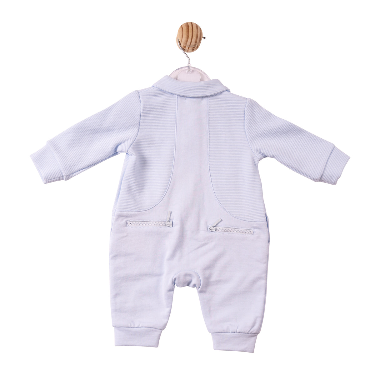 Blue Ribbed Jersey Romper - MB7367