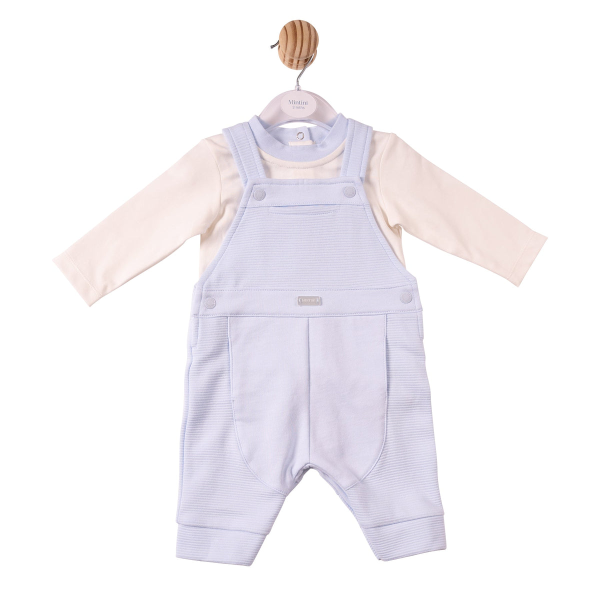 Blue Ribbed Jersey Top & Dungaree - MB7368