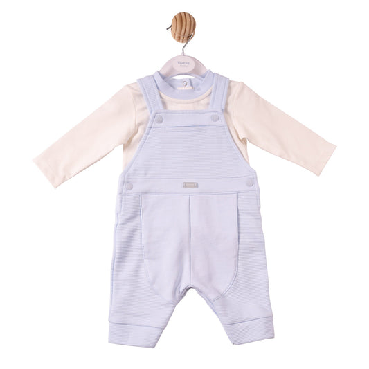 Blue Ribbed Jersey Top & Dungaree - MB7368