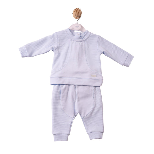 Blue Ribbed Jersey Tracksuit - MB7369