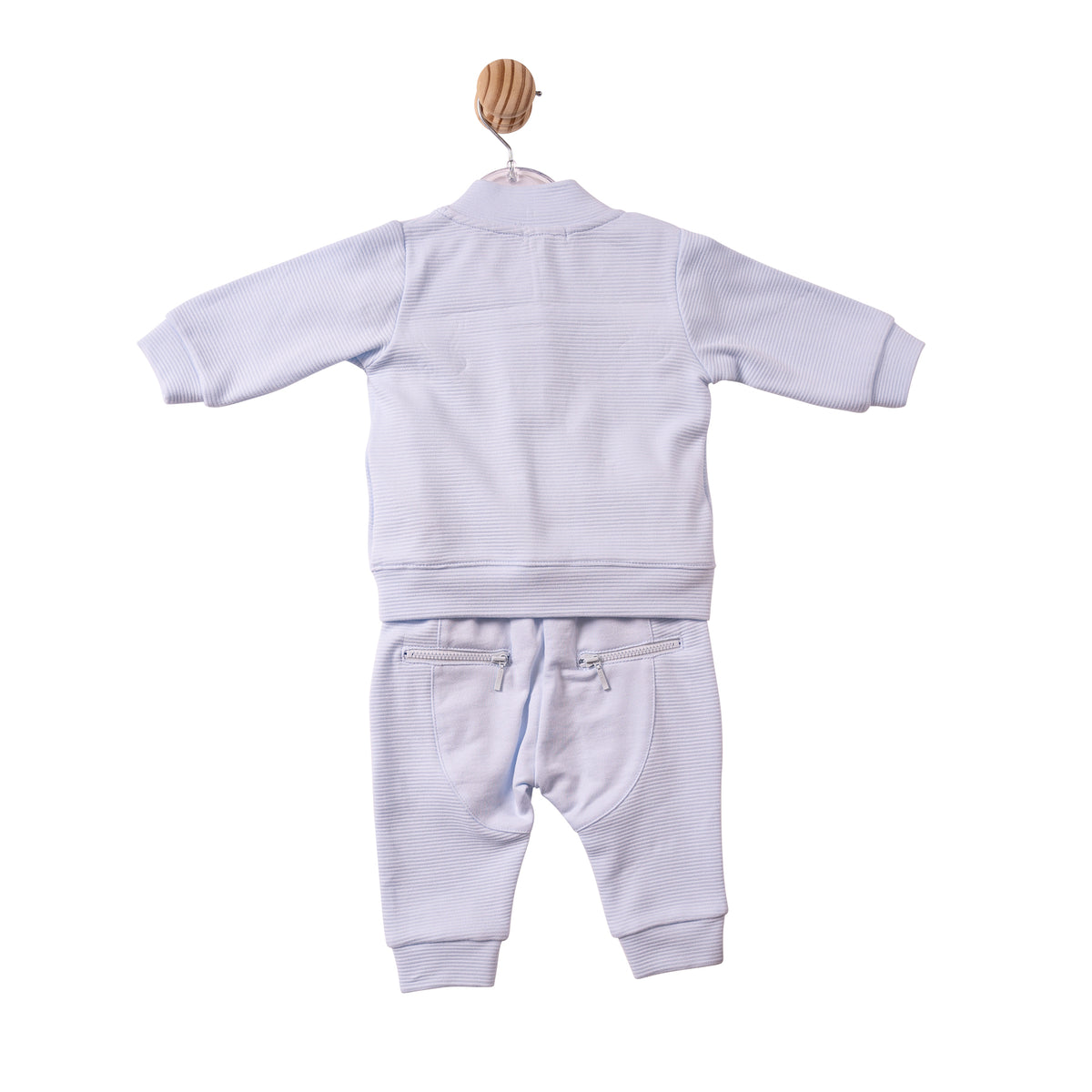 Blue Ribbed Jersey 3pc Tracksuit - MB7372