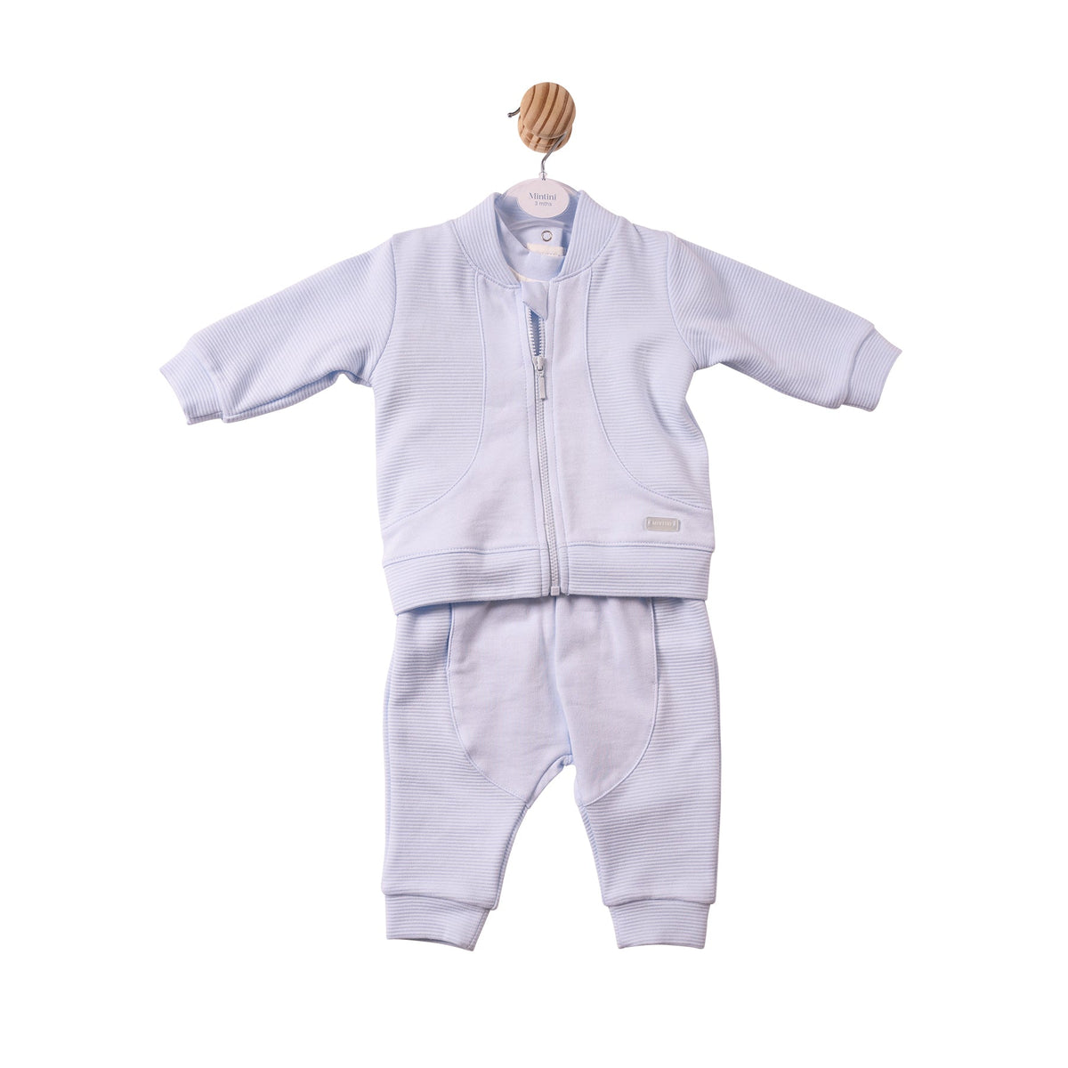Blue Ribbed Jersey 3pc Tracksuit - MB7372