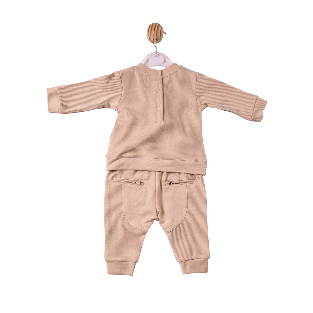 Beige Ribbed Jersey Tracksuit - MB7375