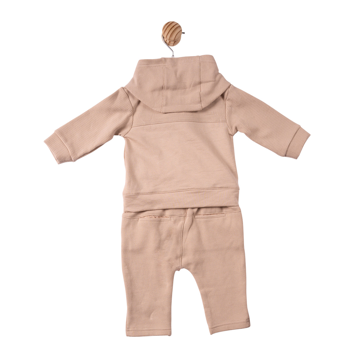 Beige Ribbed Jersey Jogset - MB7377
