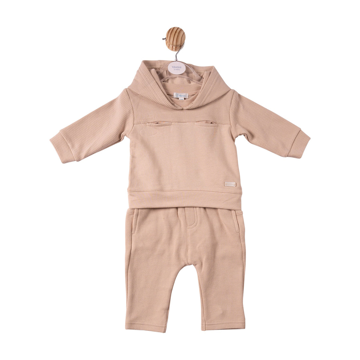 Beige Ribbed Jersey Jogset - MB7377