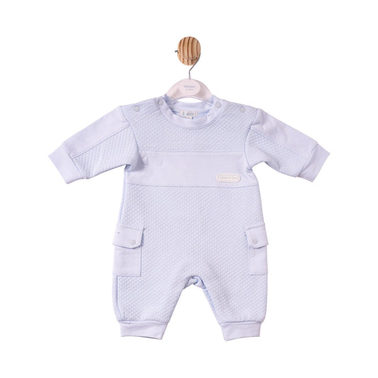 Blue Square Jacquard Romper - MB7379