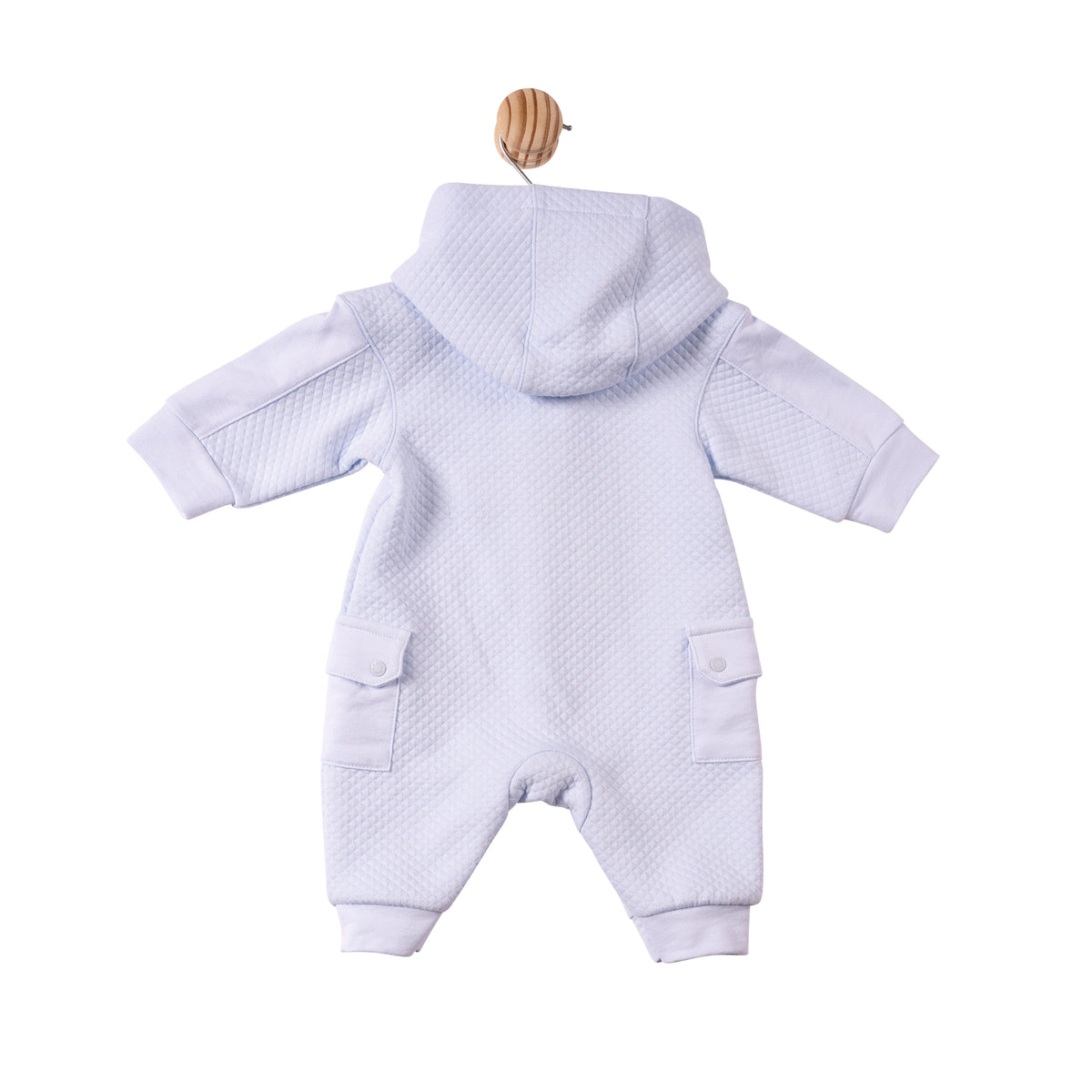 Blue Square Jacquard Zip Romper - MB7380