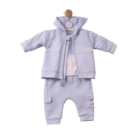 Blue Square Jacquard 3pc Tracksuit - MB7384