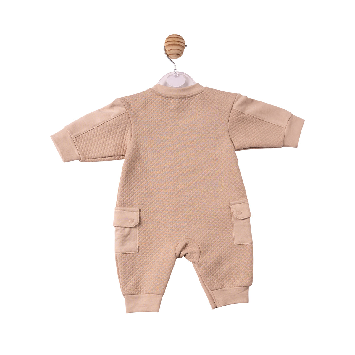 Beige Square Jacquard Romper - MB7385
