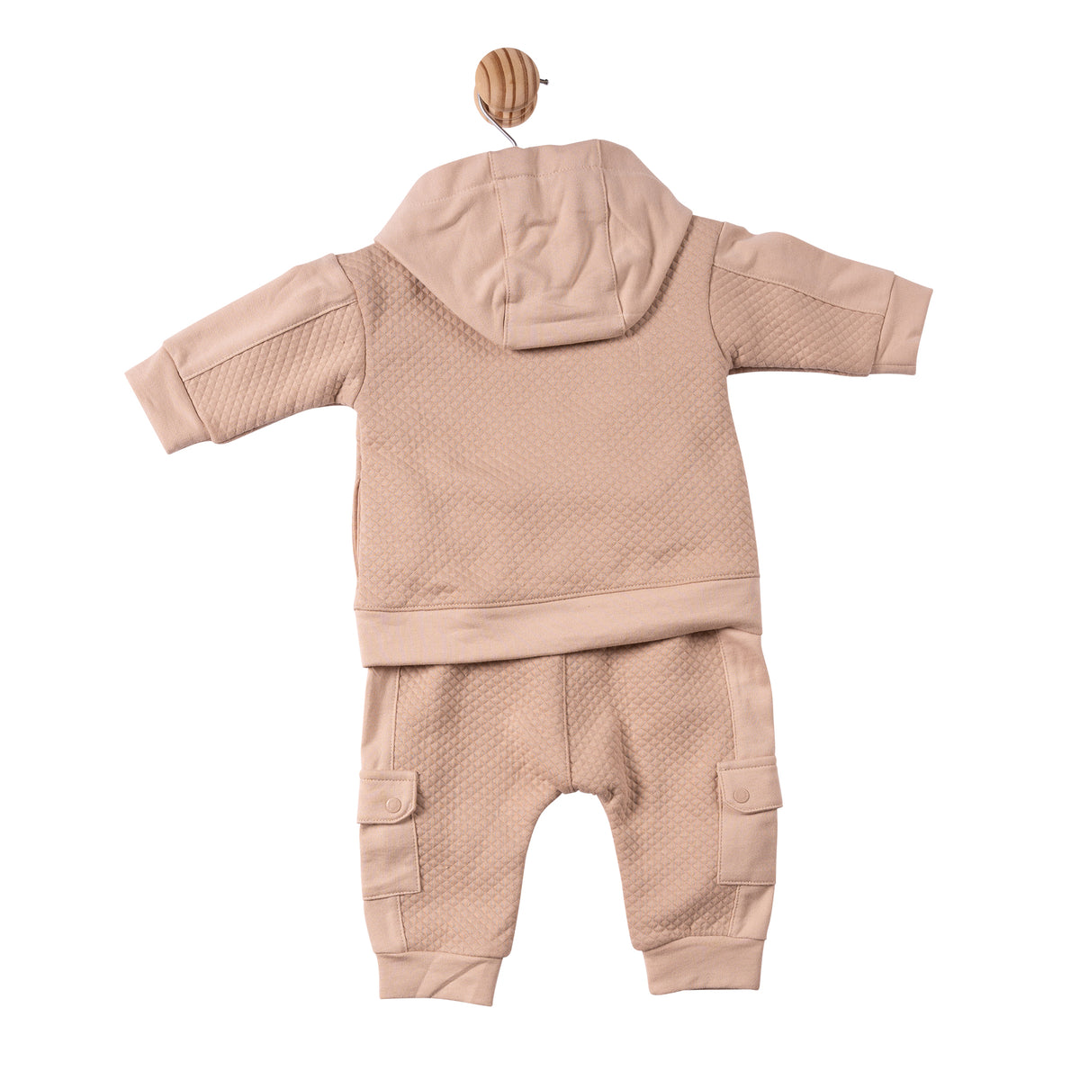 Beige Square Jacquard 3pc Tracksuit - MB7390