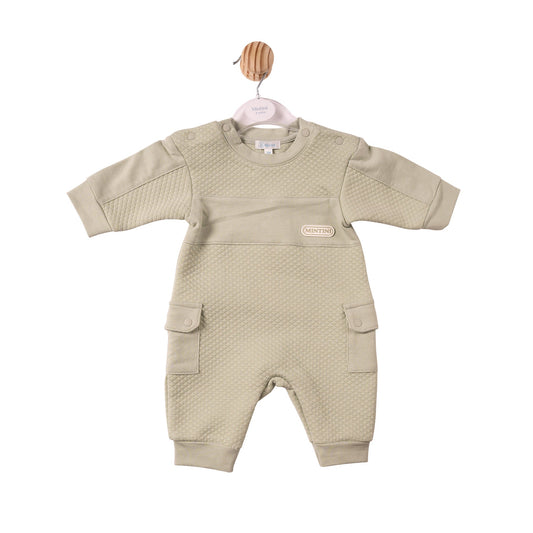Sage Square Jacquard Romper - MB7391