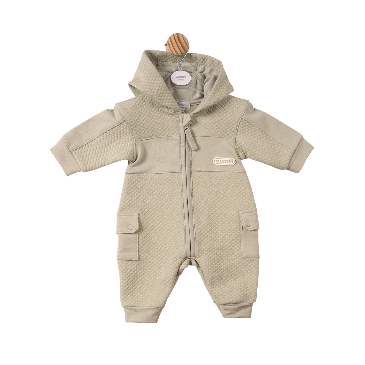 Sage Square Jacquard Zipped Romper - MB7392