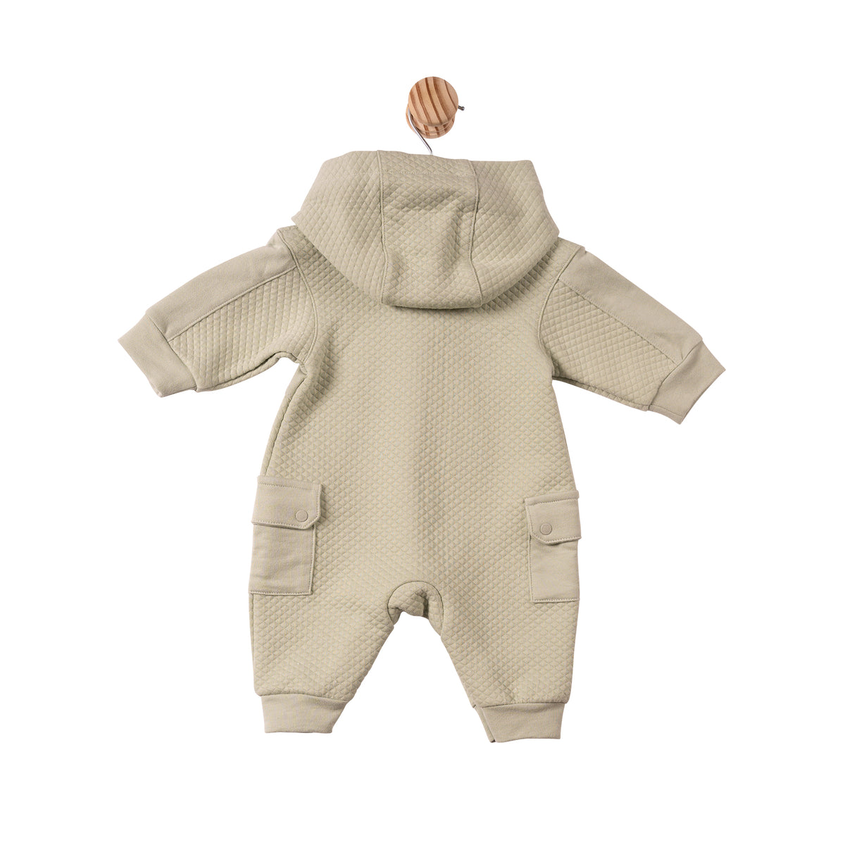 Sage Square Jacquard Zipped Romper - MB7392