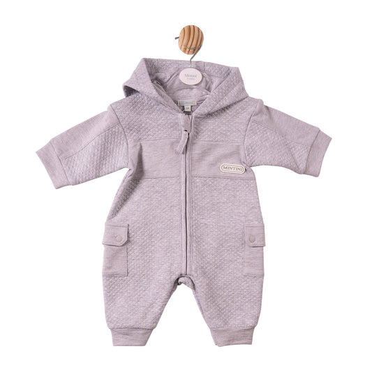 Grey Square Jacquard Romper - MB7398