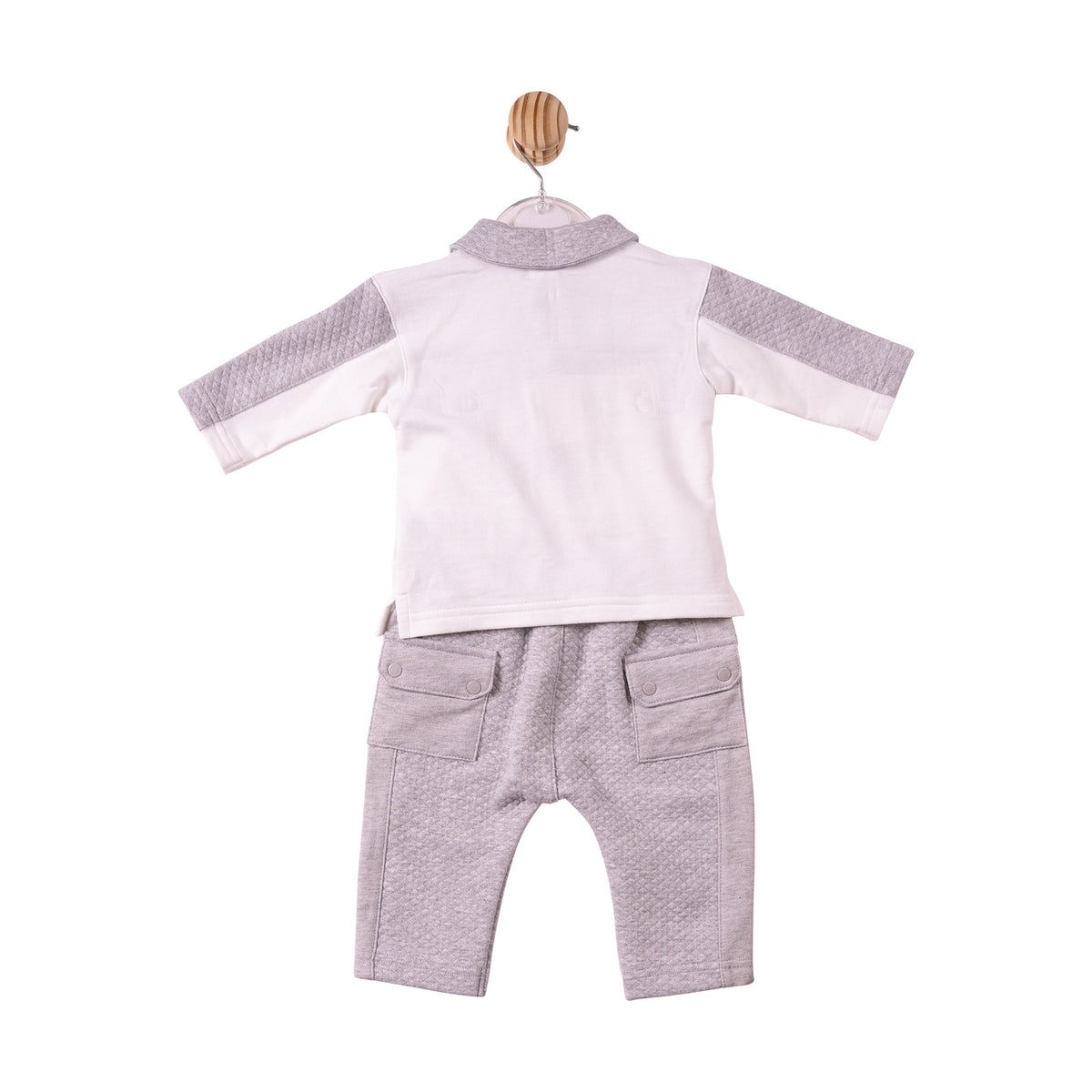 Grey Square Jacquard Polo & Trouser - MB7400