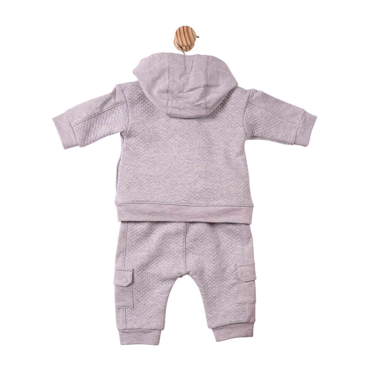 Grey Square Jacquard 3pc Jogset - MB7402