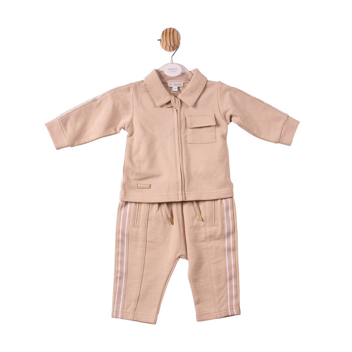 Beige Tape Zip Shirt & Trouser - MB7413