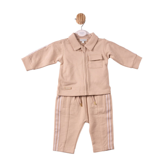 Beige Tape Zip Shirt & Trouser - MB7413